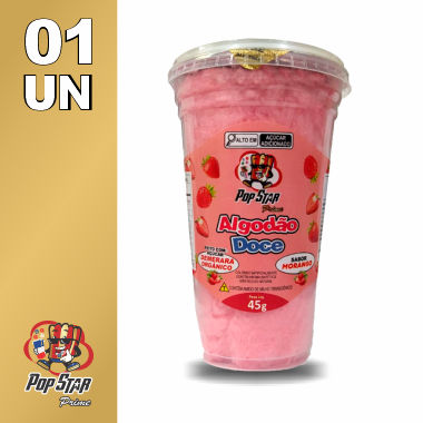 Algodão Doce Pote Grande Morango 45g 01 un