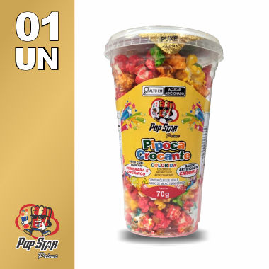 Pipoca Doce Pote Grande Colorida 70g 01 un
