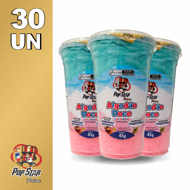 Algodão Doce Pote Grande Colorido 45g 30 un