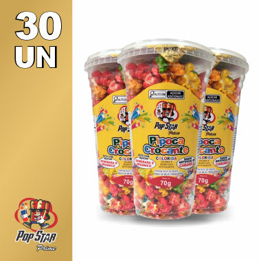 Pipoca Doce Pote Grande Colorida 70g 30 un