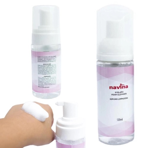 Espuma Navina Para Limpeza Pré Alongamento De Cílios Limpeza Profunda