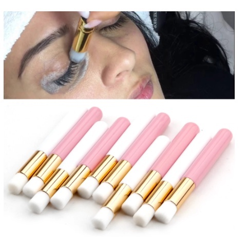 Kit com 3 Pincel para Limpeza de Cílios Extensão Alongamento (rosa)