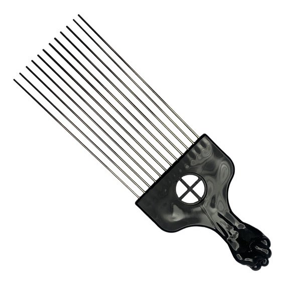 Pente Garfo Aço Afro Black Power Dentes De Aço grande