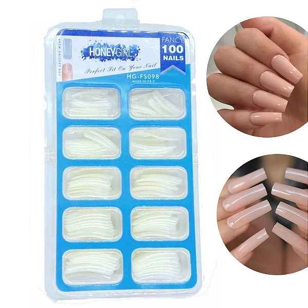 Tips Reta - Honey Girl 100 unidades Fancy Nails HG-FS098
