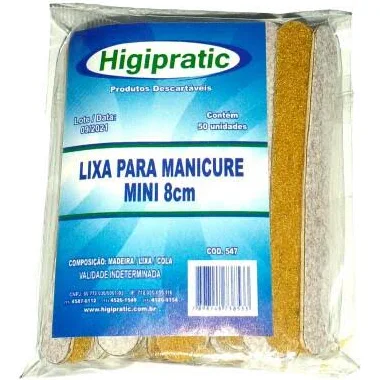 Lixa para Manicure 8cm 50un Higipratic