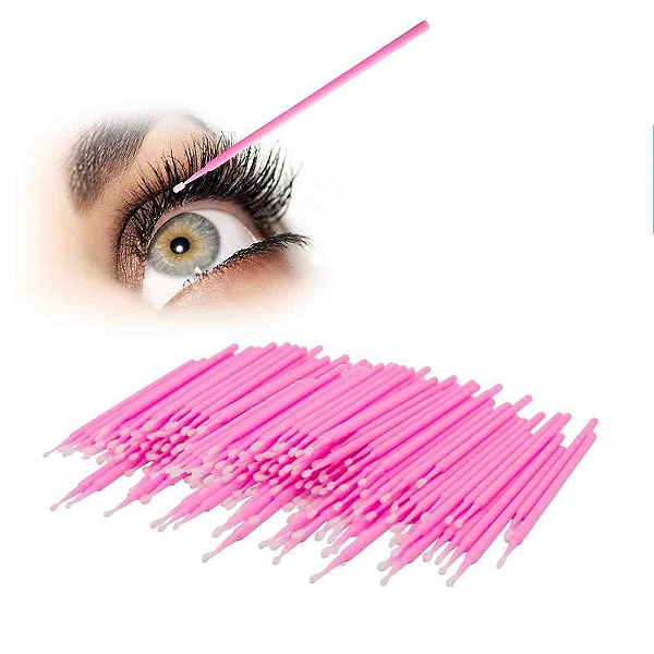 100 Microbrush Para Alongamento E Permanente De Cílios