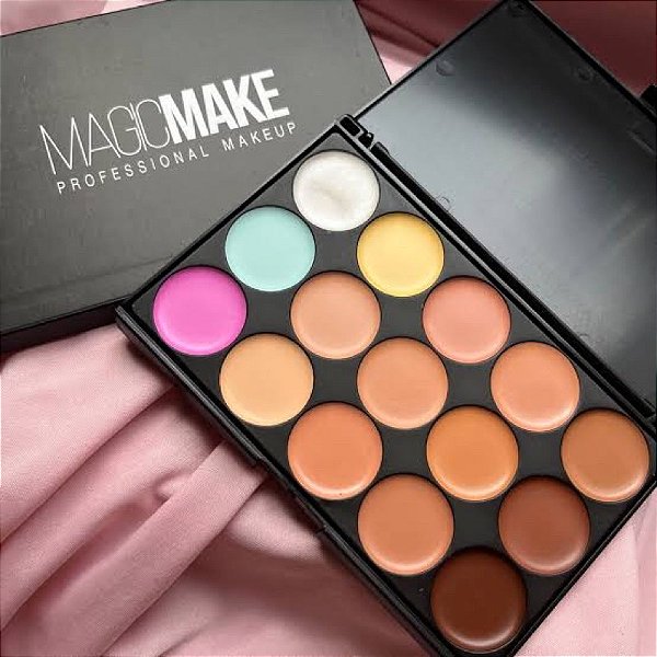 Paleta De Base Corretivo 15 Cores Maquiagem Profissional Magic Make
