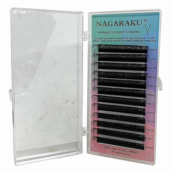 Cílios Nagaraku Y Volume Brasileiro 0.07D Tamanho Único (9mm, 10mm, 11mm, 12mm,13mm, 14mm)