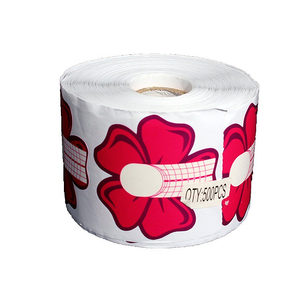 Rolo 300 Moldes Adesivos Stilleto Largo 2 em 1 p/ unha em Gel, Porcelana e Acrílico
