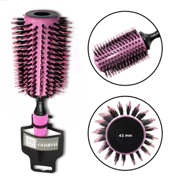 Escova Hairdo Profissional Cerdas De Javali Rosa 43