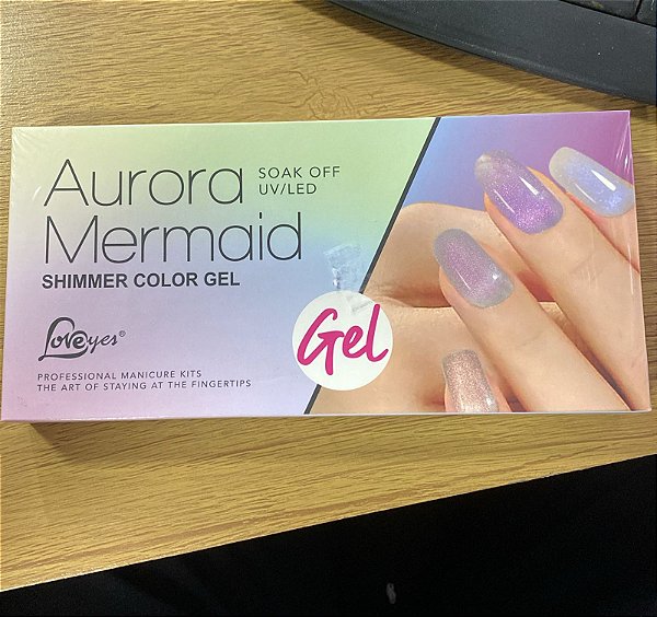 Kit ¨Aurora Mermaid Shimmer Color Gel - Love yes soak off uv/led