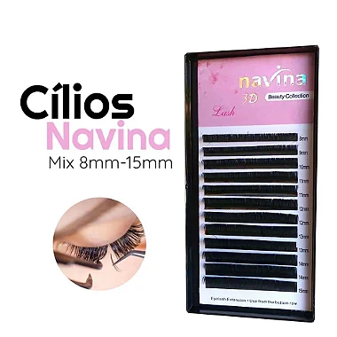 Cílios Navina Mix Sem Nó Volume Russo 3d Curvatura D ou C