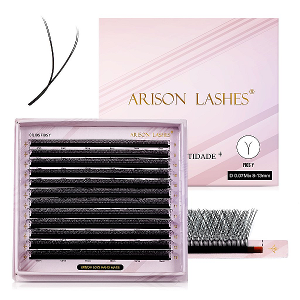 Cílios Arison Lashes "Y" 0.07D Mix 8-13mm Volume Brasileiro