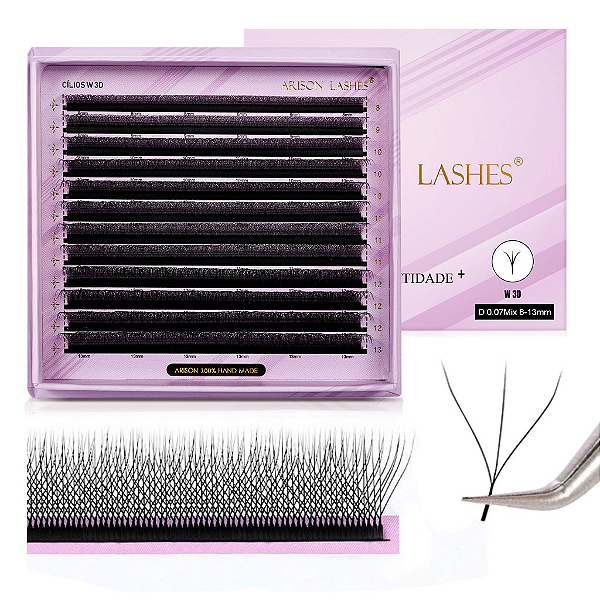 Cílios Arison Lashes W 3D 0.07d mix 8-13mm