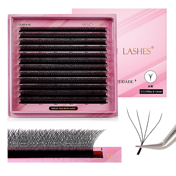 Cílios Arison Lashes W 4D 0.07d mix 8-13mm