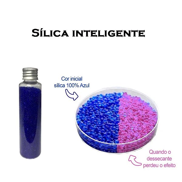 Sílica gel recarregável, azul para rosa