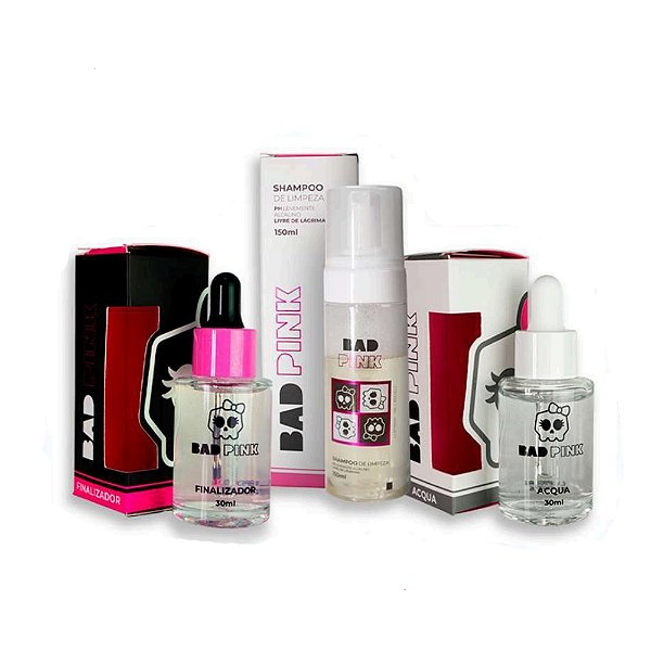 Kit Retenção Bad Pink – Shampoo + Acqua + Finalizador para Cílios