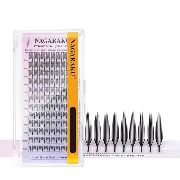 Cílios Nagaraku Pena 0.07d Mix 8-14mm Efeito Anime Pluma