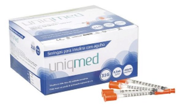 SERINGAS PARA INSULINA UNIQMED 0,5ML 6MM X 31G PB C/100