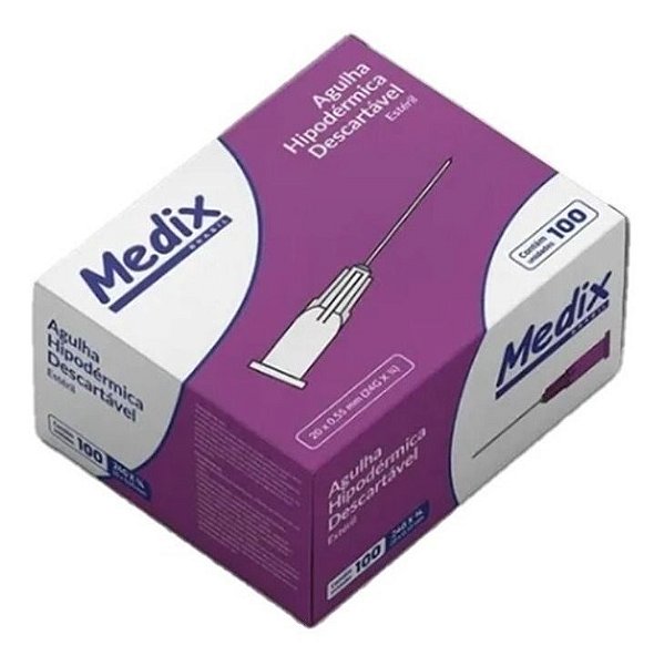Agulha 20X0,55MM (24GX3/4) 100UN Medix