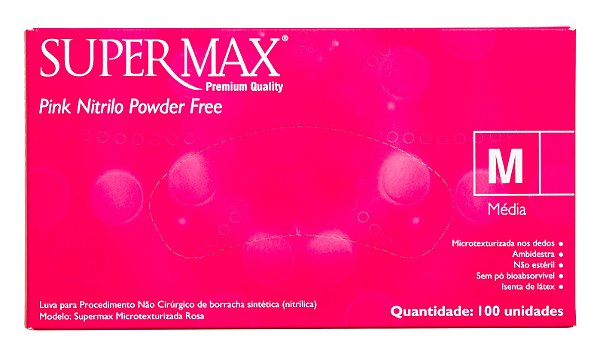 LUVA NITRILICA PINK SUPERMAX