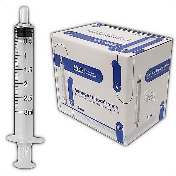SERINGA DESCARTÁVEL 03ML S/AG LS MEDIX