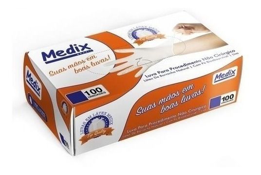 LUVA LATEX COM PÓ MEDIX