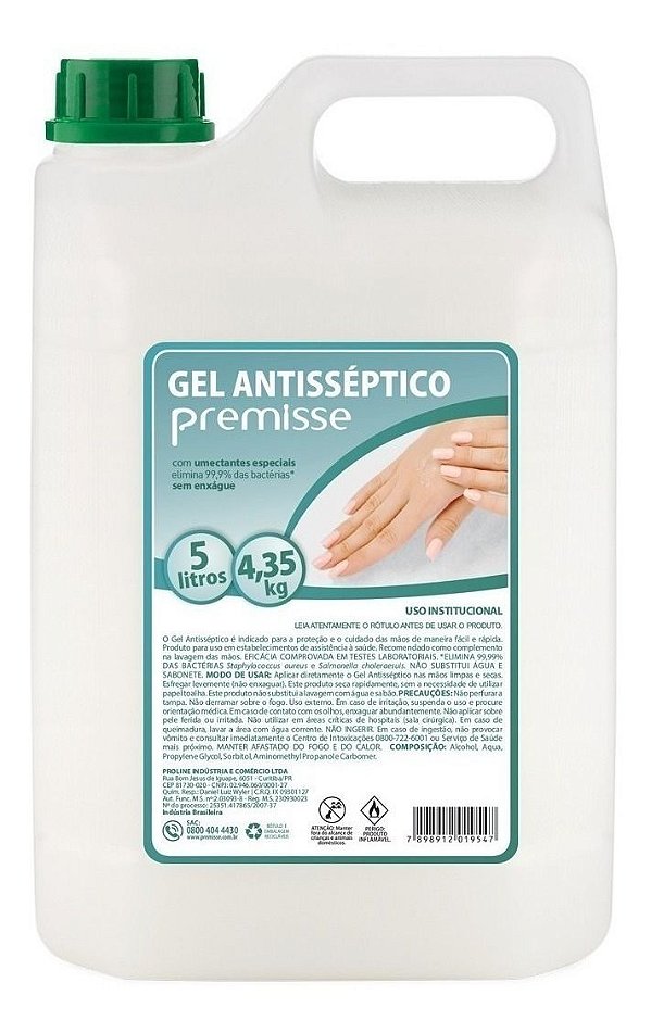 GEL CLEAN PREMISSE-ALCOOL A 70% 5 LITROS