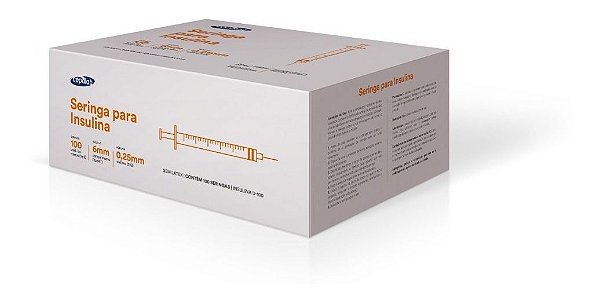 Seringa Insulina Ultra Fina 1ml 6mm X 0,25mm C/ 100 Seringas