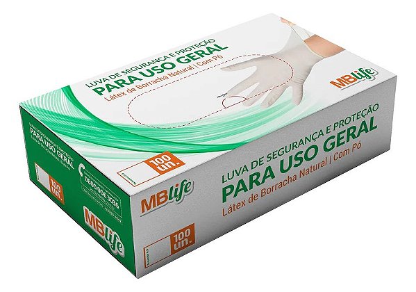 LUVA LATEX NAO SAUDE MBLIF 100UN MBLIFE TAM M