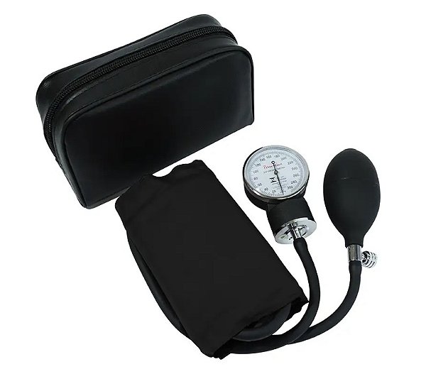 Esfigmomanometro em nylon preto c/ velcro S/esteto C/man Com selo