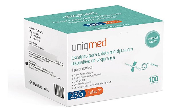 ESCALPES COLETA MULT DE SEG.UNIQMED 23G-7 POL Unidade