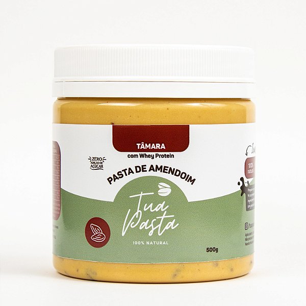 Pasta de amendoim com Tâmara e Whey Protein 100% natural - TUA PASTA  ORIGINAL