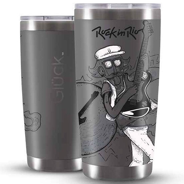 Copo Térmico Para Cerveja Lucky 591ml Inox Black - Gluck