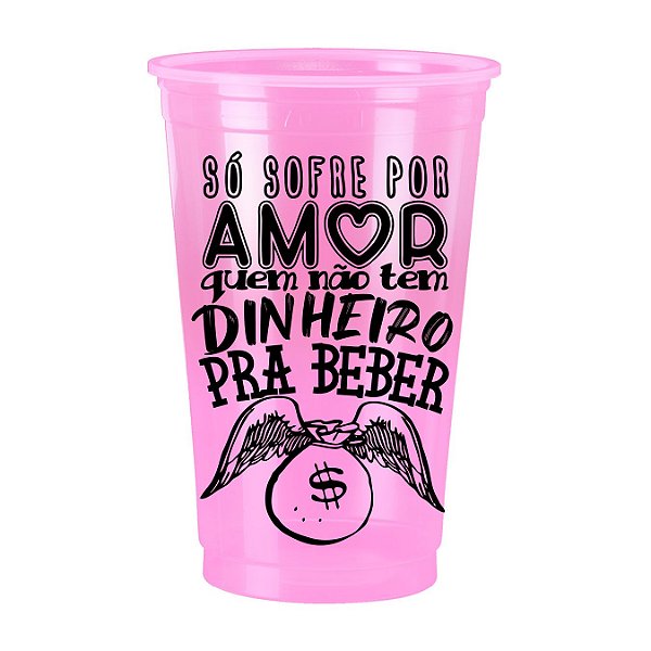 Copo Personalizado Bicolor Rosa Bebê 100un 770ml