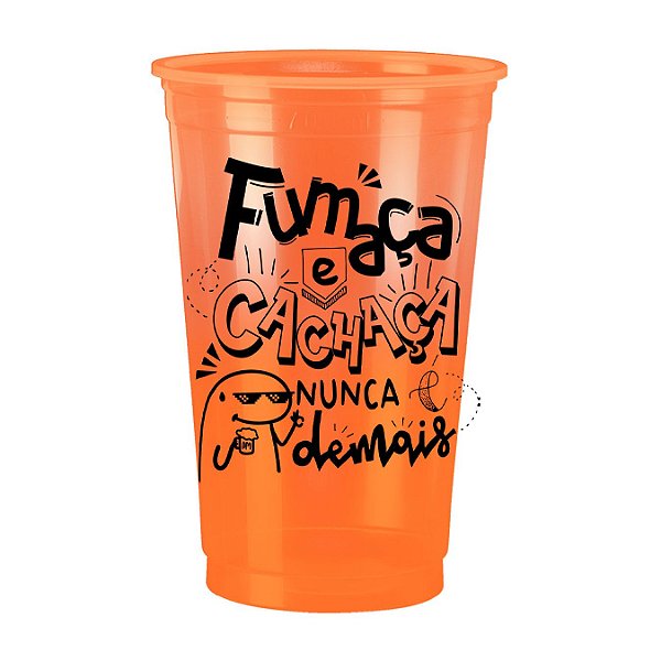Copo Personalizado Bicolor Laranja Neon 100un 770ml