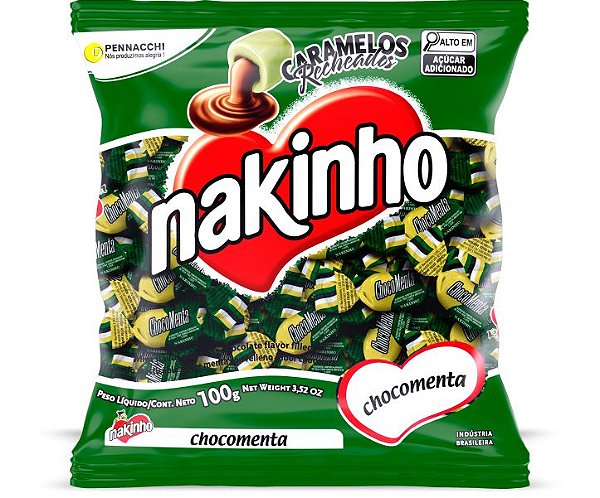 Bala Nakinho Caramelos Recheados  Chocomenta Un 100g