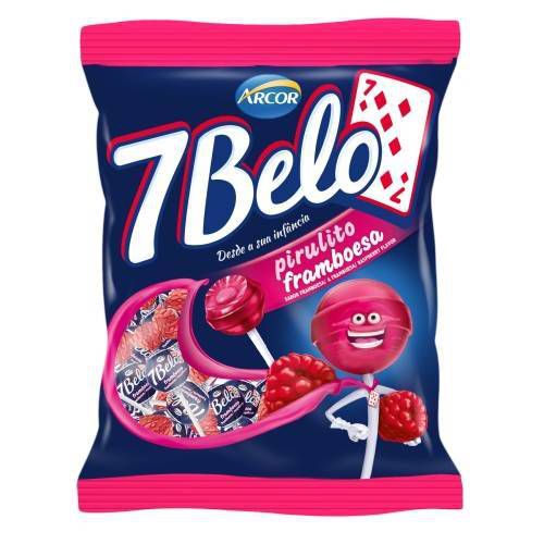 Pirulito Arcor 7 Belo Framboesa 500g Pc 42Un