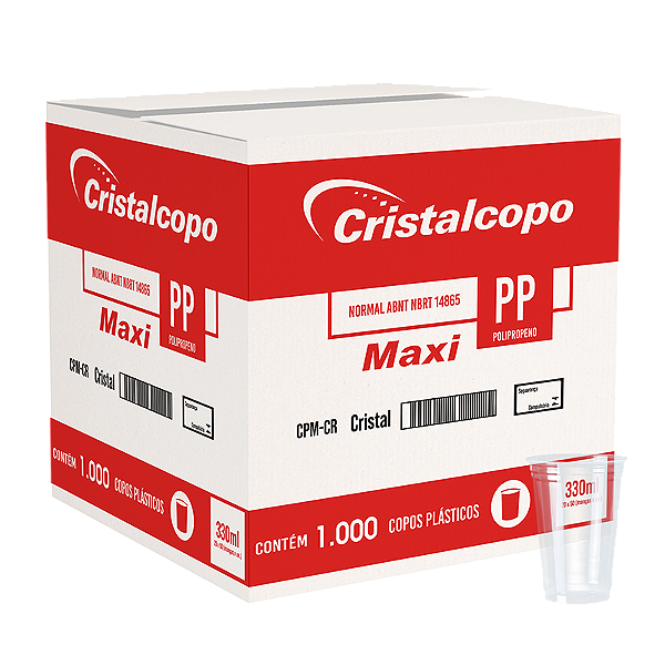 Caixa Copo Liso Cristal PP - Escolha o Tamanho