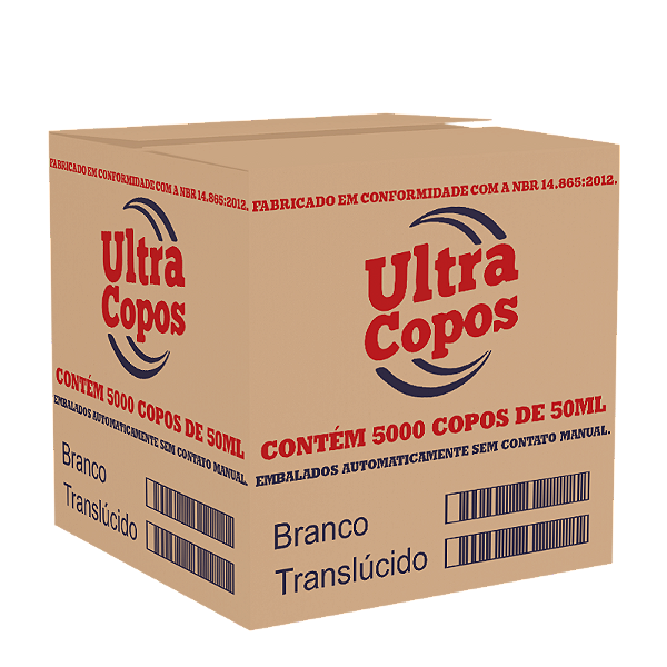 Caixa Copo Liso Ultra PS Cafe 50 Ml Estriado 5000 Unidades