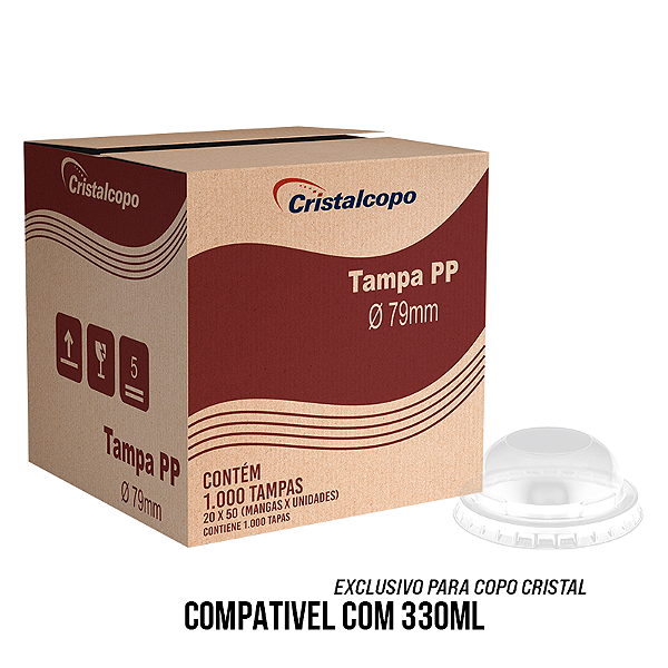Caixa Tampa Copo Cristal - Escolha o Tamanho