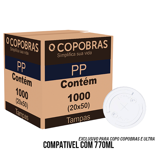 Caixa Tampa Ultra Copobras 770ml Reta Com Furo 1000 un