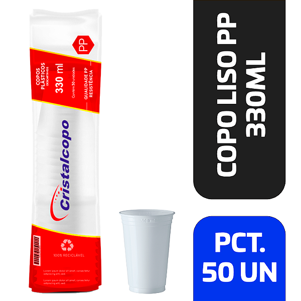 Pacote Copo Liso Cristal PP - Escolha o Tamanho
