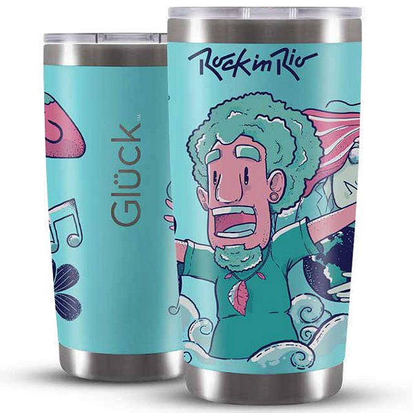 Copo Térmico Gluck Lucky Future Rock in Rio Power 591 Ml - Escolha a Cor