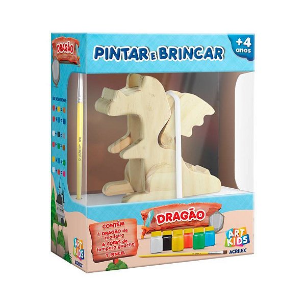 Kit Pintar e Brincar Acrilex Dragão