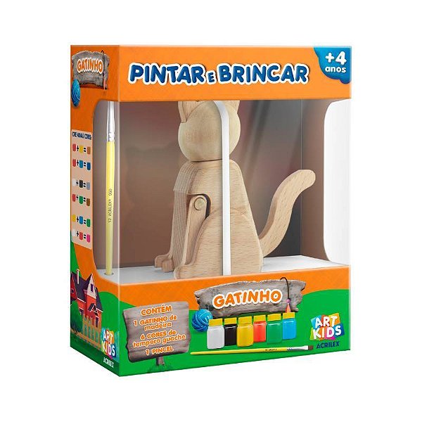 Kit Pintar e Brincar Acrilex Gatinho