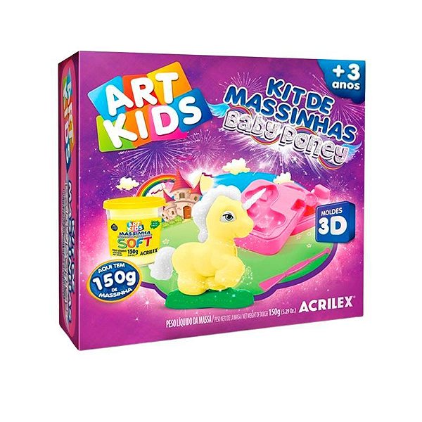 Kit de Massinhas Acrilex Baby Poney 2 150g