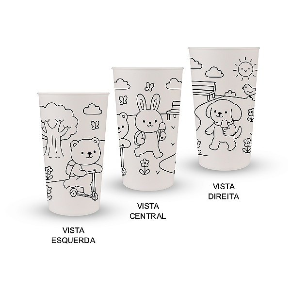 Kit 50 Copos Eco 400ml Para Pintar – Temas Sortidos