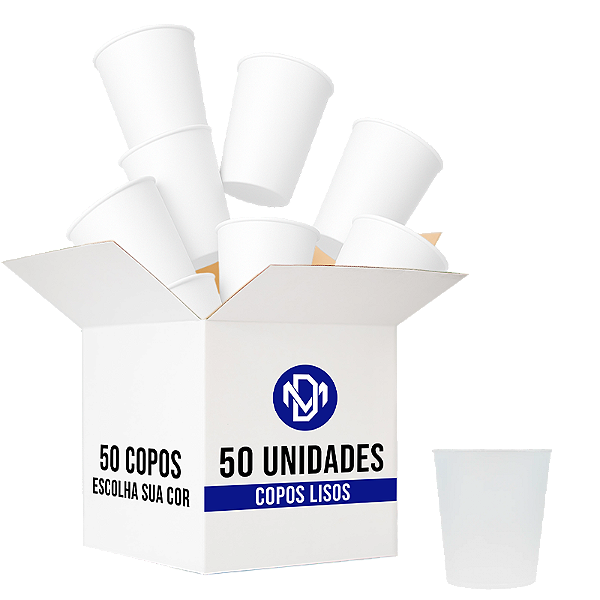 Kit 50 Copos Eco Liso 250ml - Escolha a Cor