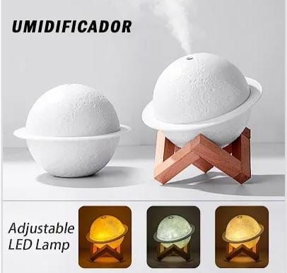 Umidificador aromatizador de ar luminaria abajur saturno sx-e323